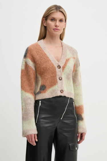 Sveter Nanushka Abstract Print Cropped Cardigan Hnedá | NW24FWSW44376, 0