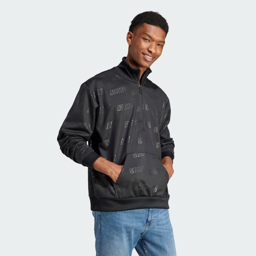 Embossed Quarter-Zip Hoodie