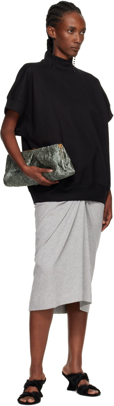 Mikina Dries Van Noten Dries Van Noten Mock Neck Short Sleeve Sweatshirt Top Čierna | 252-011133-2611, 3