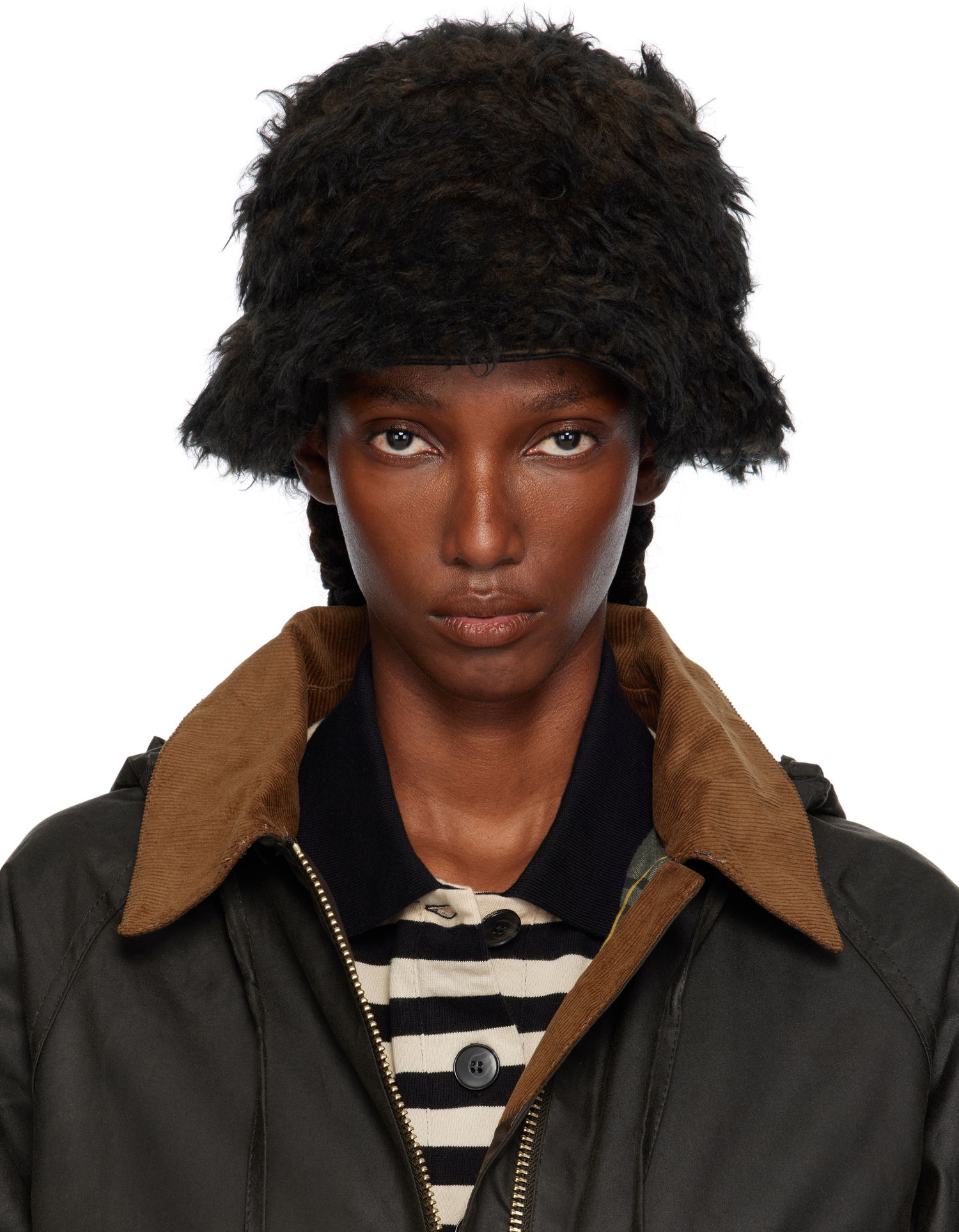 Klobúk OUR LEGACY Shaggy Faux-Fur Logo Hardware Bucket Hat Čierna | A4258BOB, 0