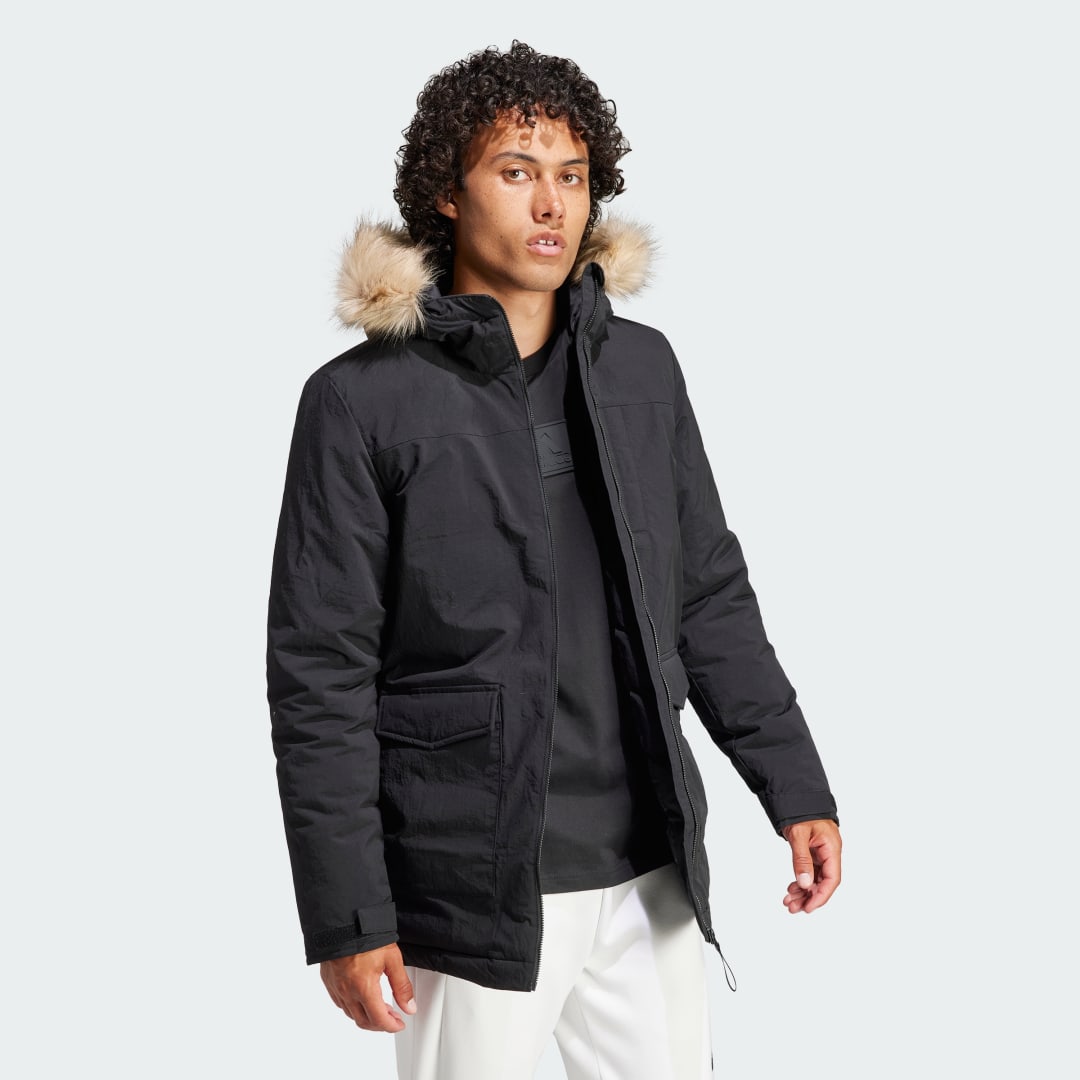 Hooded Parka With Faux Fur