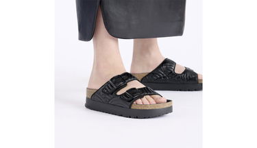 Tenisky a topánky Birkenstock Arizona PAP French Piping Flex Platform Narrow Fit Quilted Sandals Čierna | 1028422, 6