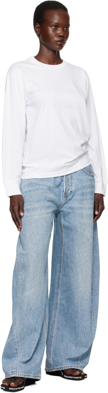 Tričko Alexander Wang Long Sleeve Puff Logo T-Shirt Biela | 4CC3241519, 3