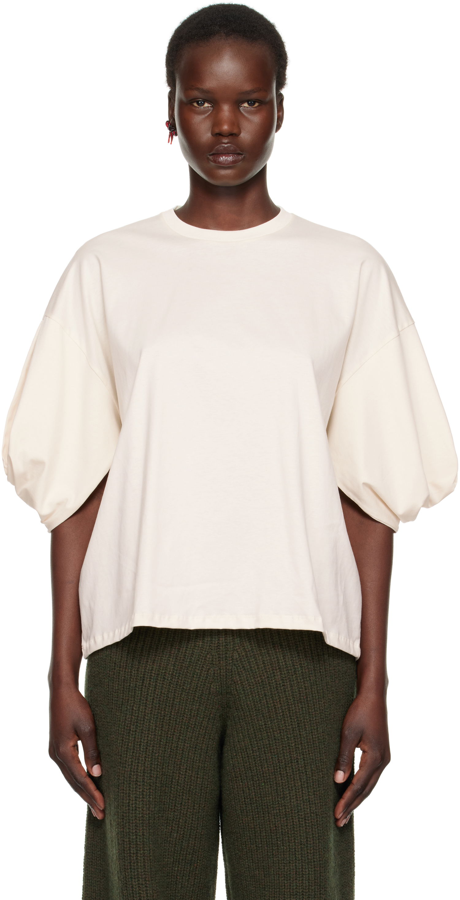 Tričko Baserange Baserange Harbour Puff Sleeve T-Shirt Béžová | TOHA-RC-SP25, 0