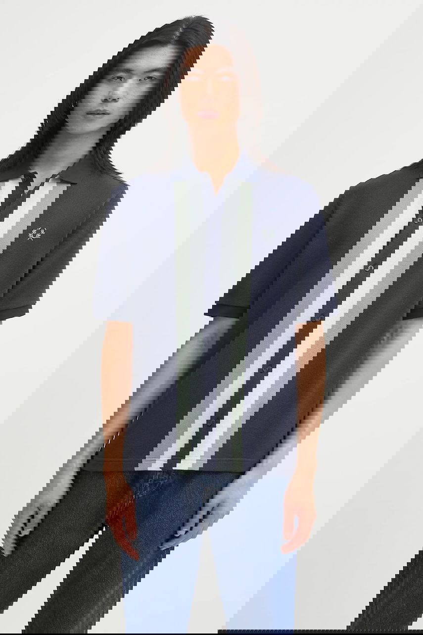 Polo tričko Fred Perry Knitted Short Sleeve Regular Fit Polo Shirt with Vertical Stripes and Classic Collar Rôznofarebný | M8522, 0