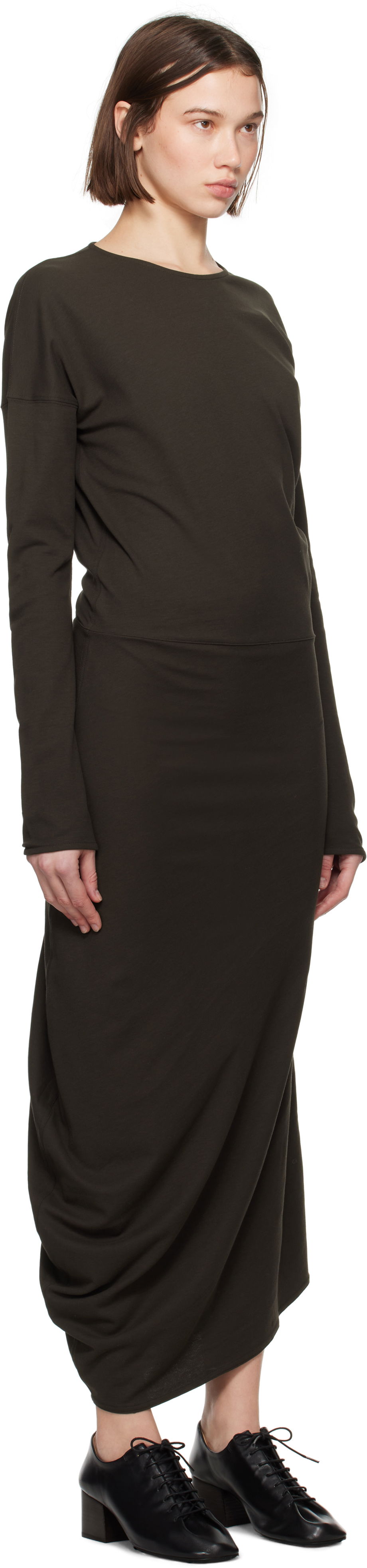 Šaty LEMAIRE Lemaire Women's Twisted Long Sleeve Midi Dress Zelené | DR1085 LJ1025, 1