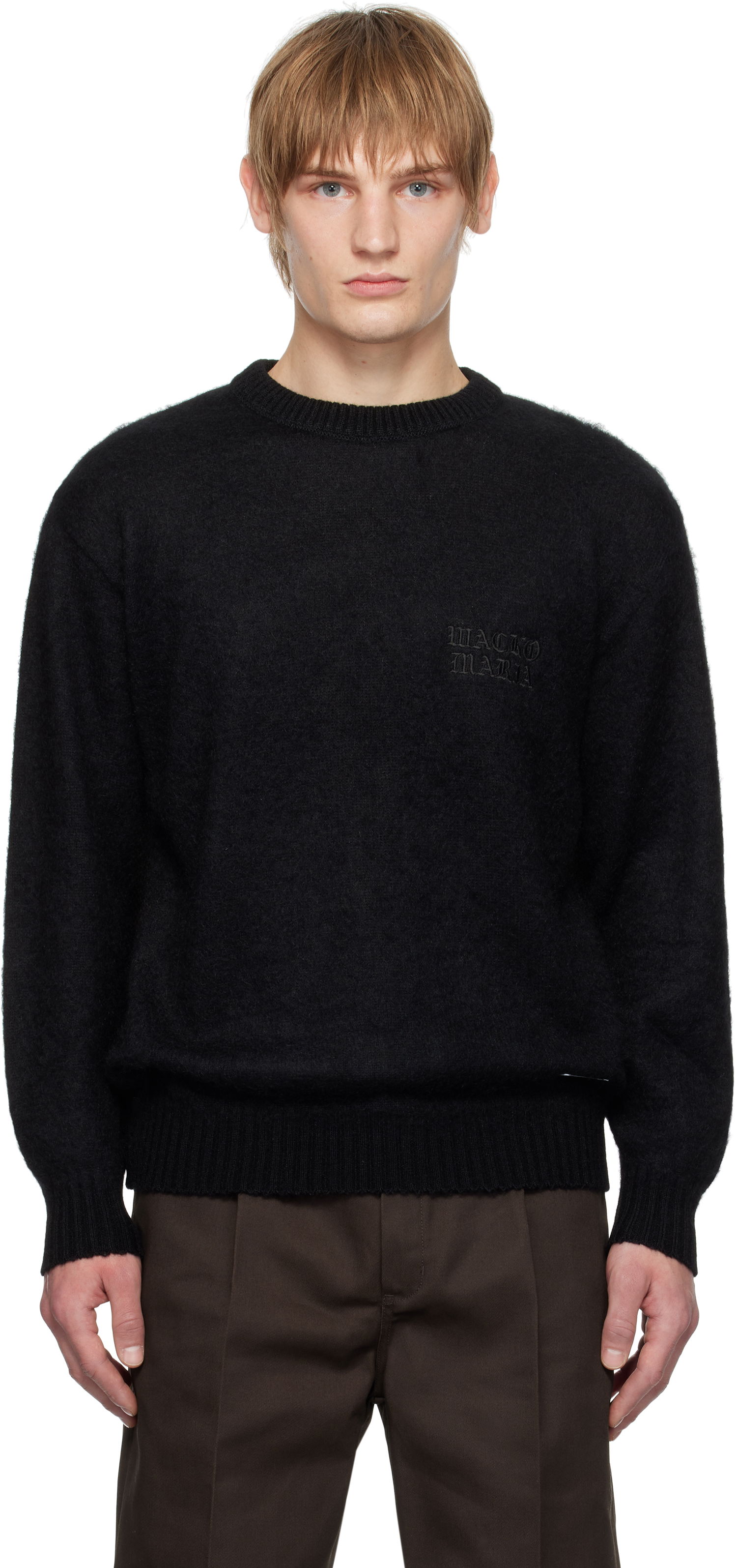 Sveter WACKO MARIA Mohair Crew Neck Sweater Čierna | 24FW-WMK-KN24, 0