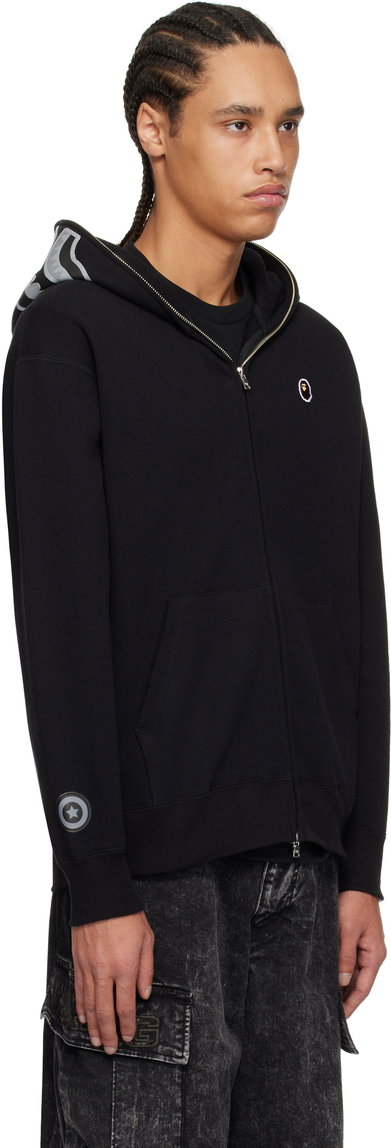 Mikina BAPE A Bathing Ape One Point Ape Head Shark Full Zip Hoodie Čierna | 001ZPK801305M, 1