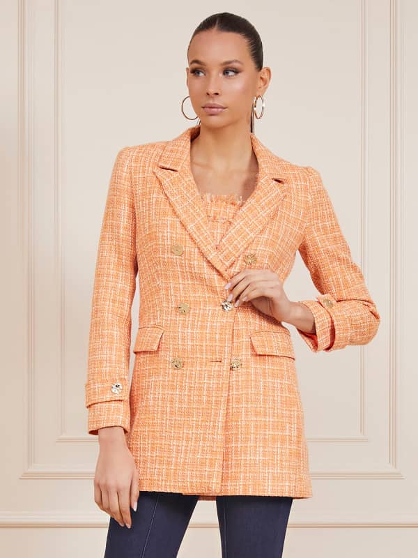 Kabáty GUESS Marciano  Tweed Blazer Oranžová | 3YGN059904Z, 0