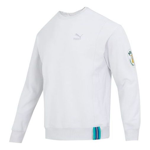 Sveter Puma Team Badge Crew Sweater Biela | 677379-72, 0