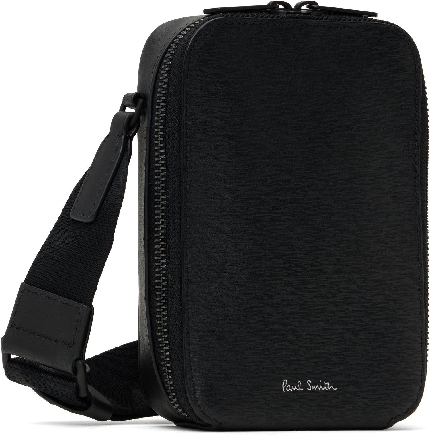 Taška cez rameno Paul Smith Paul Smith Embossed Leather Flight Pouch Čierna | M1A-8067-BSGRAI-79, 1