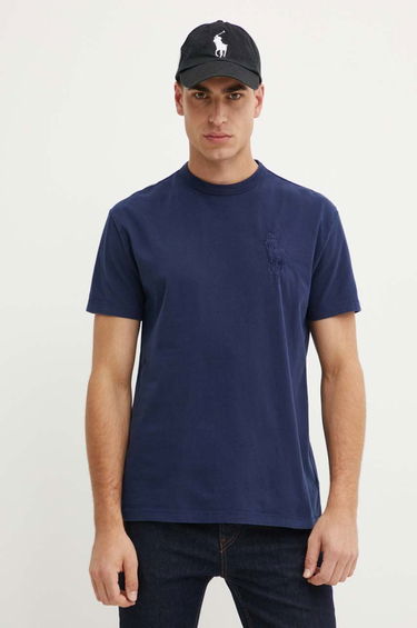 Tričko Polo by Ralph Lauren Navy Blue T-Shirt with Embroidered Logo Modrá | 710936509, 0