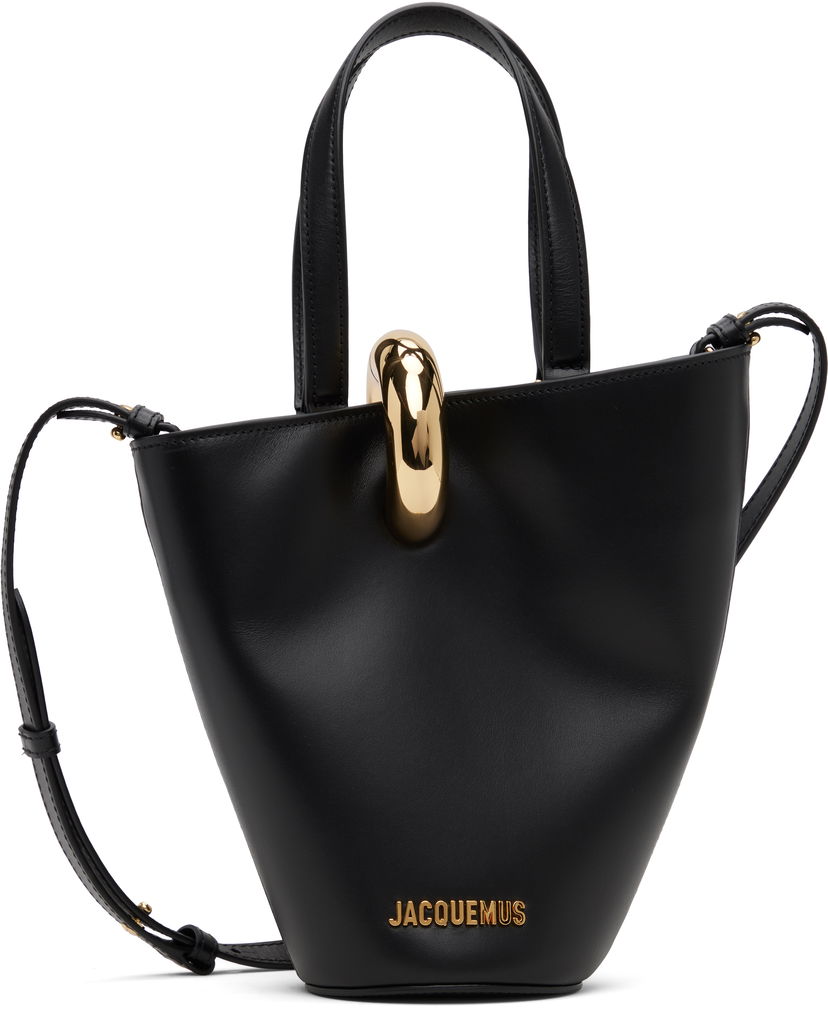Tote bag Jacquemus La Casa The small Bambola Gold-Loop Tote Čierna | 24HBAW00389AC01C01