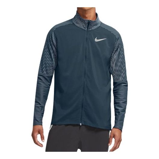 Vetrovka Nike Nike Stripe Pattern Splicing Stand Collar Jacket Modrá | CU5398-458