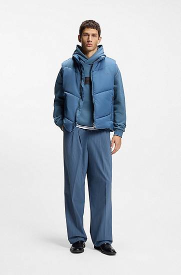 Mikina BOSS Cotton-terry hoodie with gradient logo Modrá | 50553145, 1