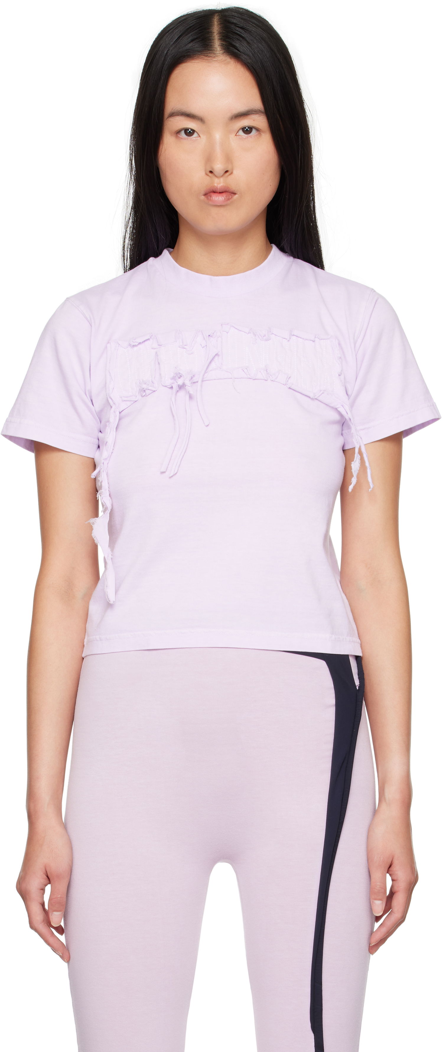 Tričko Ottolinger Ottolinger Distressed Otto Fitted T-Shirt Fialová | 2215014014, 0