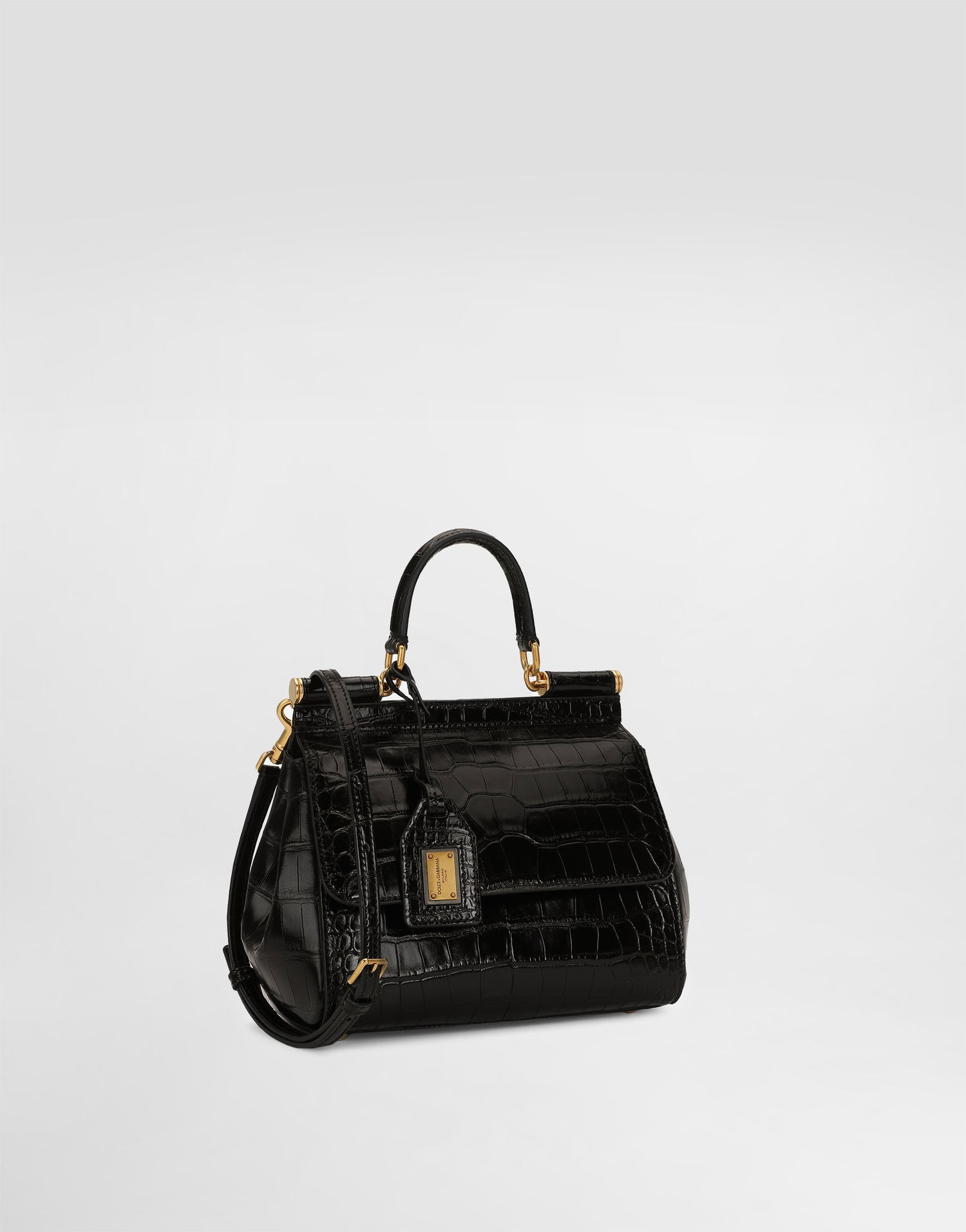 Kabelka Dolce & Gabbana Dolce & Gabbana Medium Sicily Alligator Leather Handbag Čierna | BB6003B2EM080999, 1