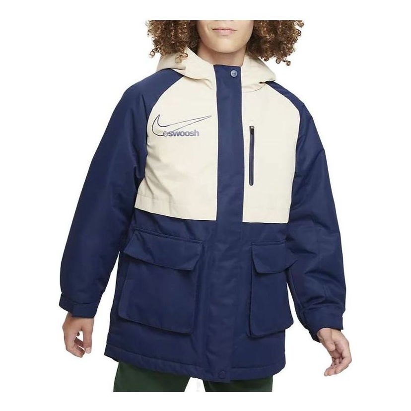 Parka Nike Nike Midlength Hooded Parka Modrá | FV3043-410