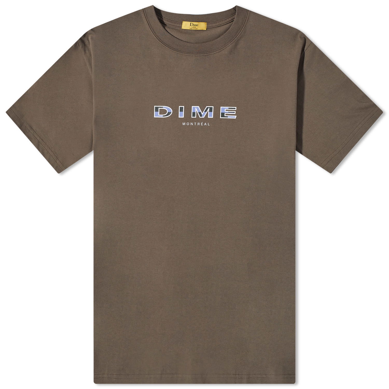 Tričko Dime Block Font T-Shirt "Driftwood" Hnedá | DIMESU2323DRI, 0