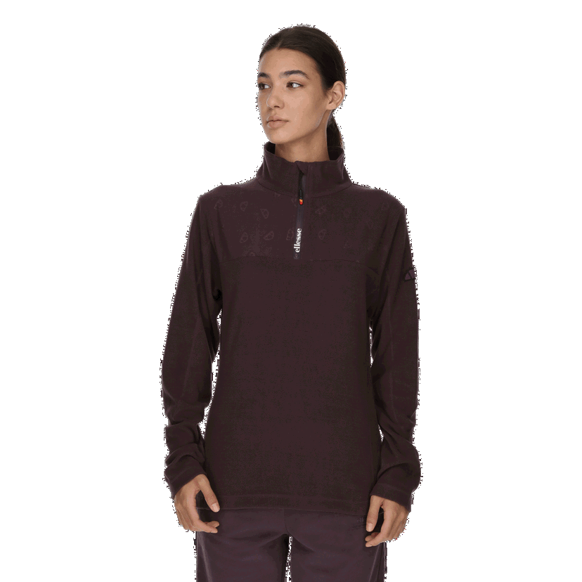 Mikina Ellesse Patterned High-Neck Quarter-Zip Fleece Top Vínová | ELA243F650-70