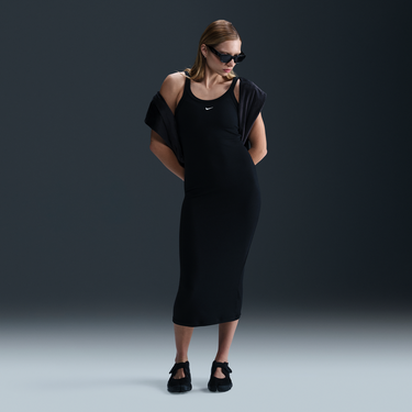Šaty Nike Sportswear Chill Knit Ribbed Tank Dress Čierna | HJ0710-010, 0