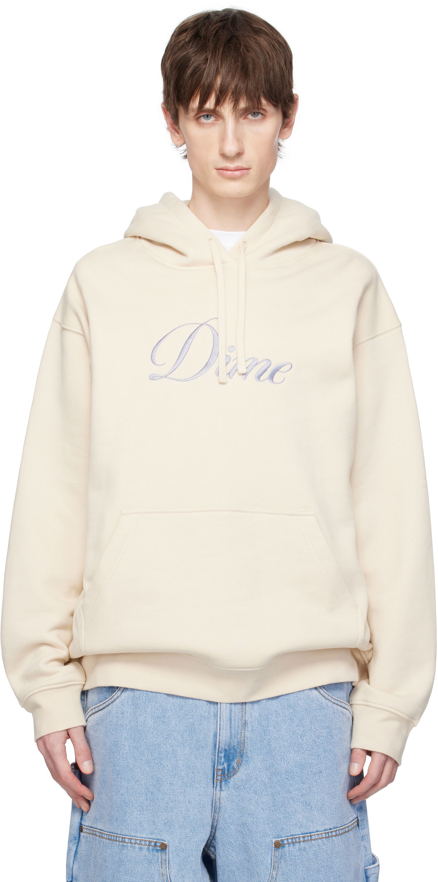 Mikina Dime Dime Cursive Logo Hoodie Béžová | DIMESP2544FOG, 0