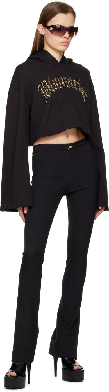 Mikina Blumarine Blumarine Cropped Embellished Hoodie Čierna | P322F017A, 3