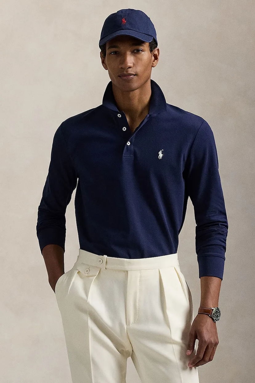 Polo tričko Polo by Ralph Lauren Polo Ralph Lauren Long Sleeve Polo Shirt Navy | 710955081