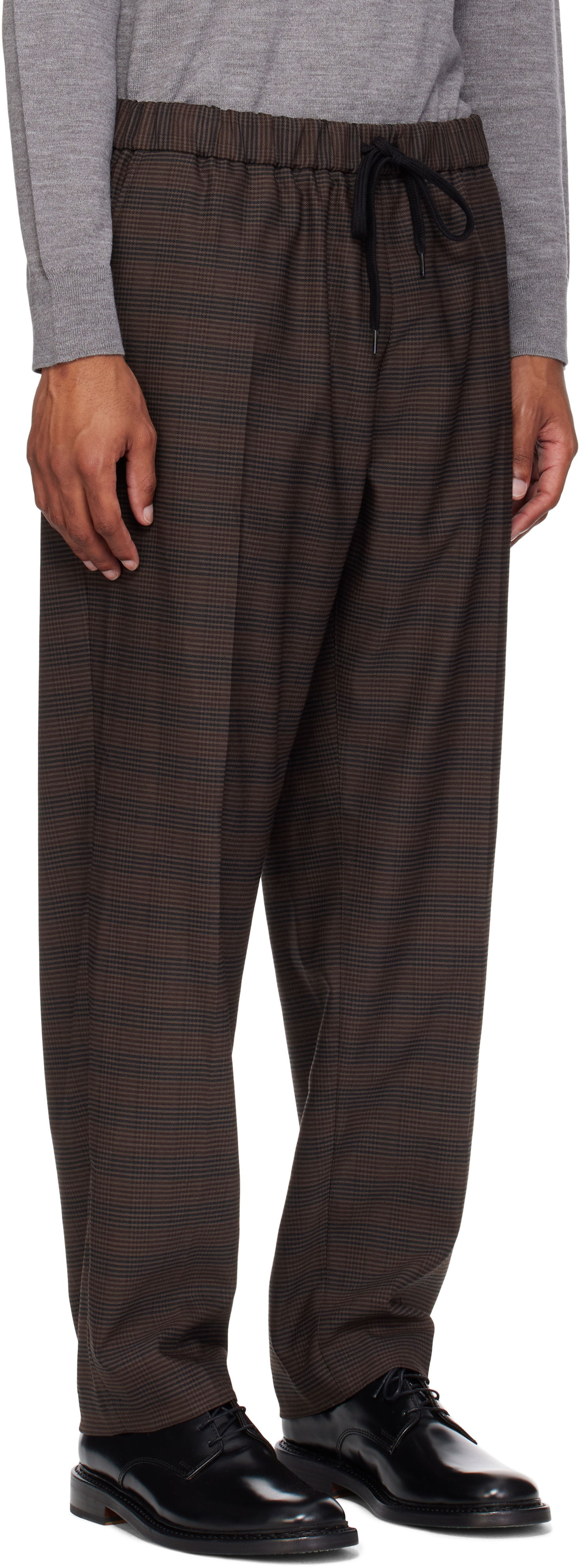 Nohavice Maison Margiela MM6 Maison Margiela Relaxed-Fit Glen Plaid Trousers Hnedá | SH0KA0028 M35475, 1