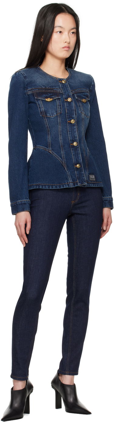 Bunda Versace Versace Jeans Couture Fitted Denim Jacket Modrá | E78HAS457_EDW009VF1, 3