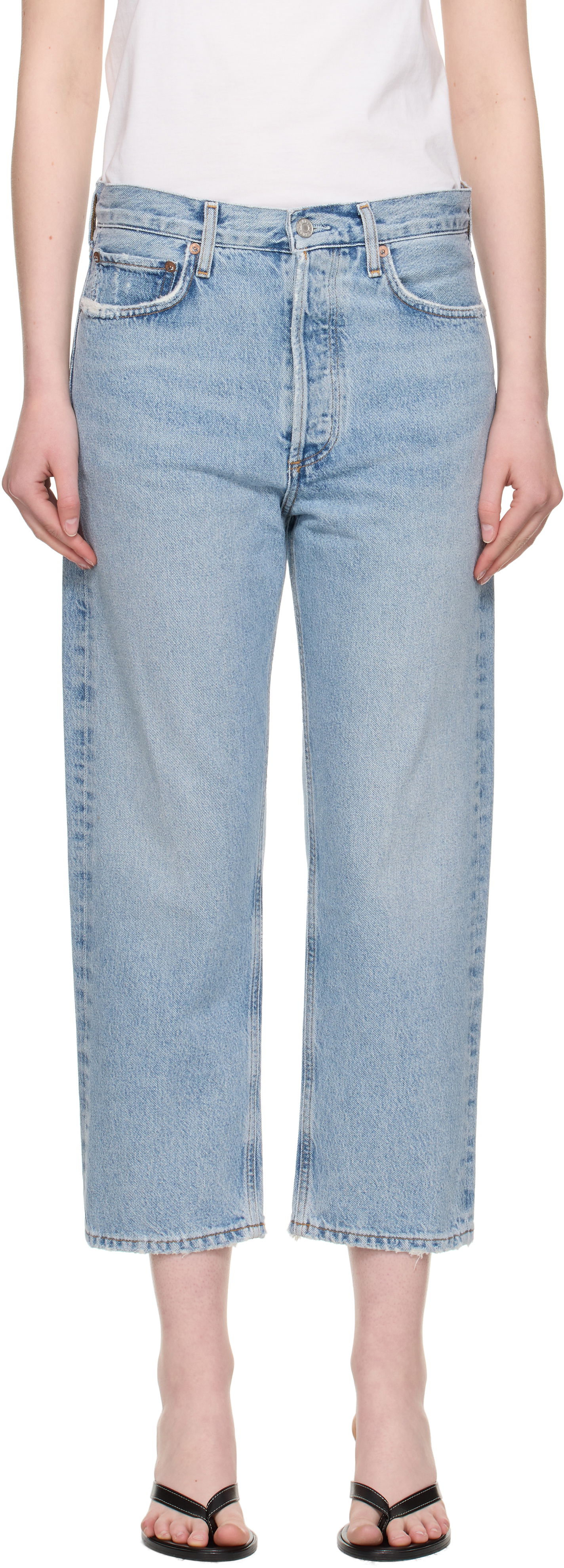 Džínsy AGOLDE AGOLDE 90's Crop Mid Rise Straight Jeans Modrá | A173H-1206, 0