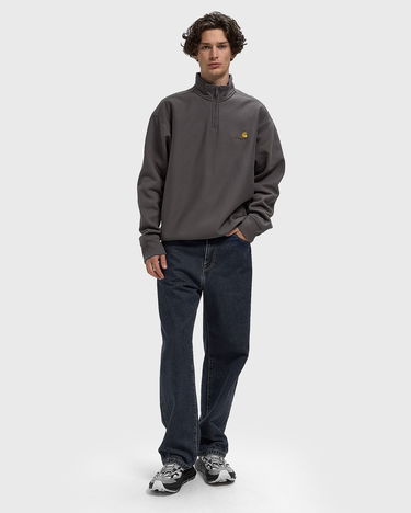Mikina Carhartt WIP Half Zip American Script Sweatshirt Šedá | I027014-33C.XX, 2