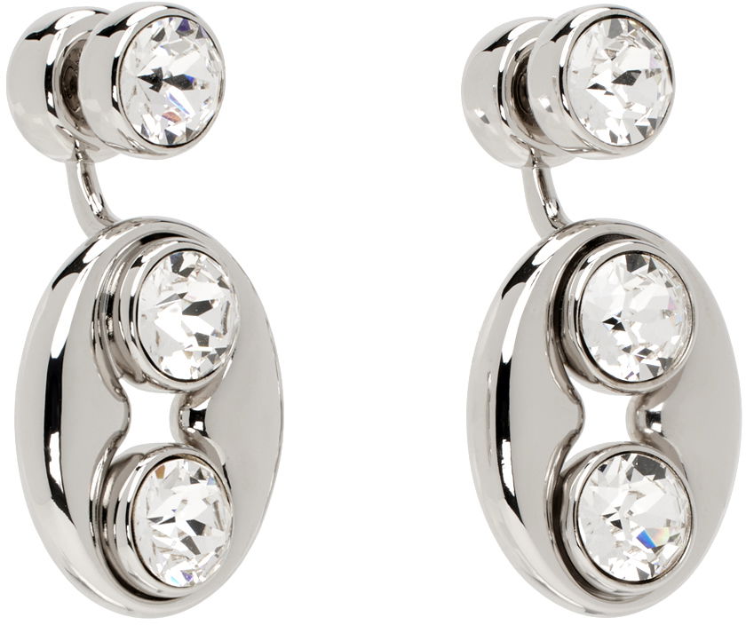 Náušnice Amina Muaddi Crystal Drop Earrings Metalická | IRIS EARRING, 1
