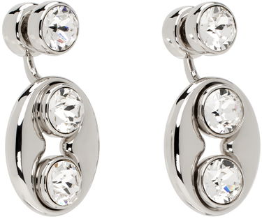 Náušnice Amina Muaddi Crystal Drop Earrings Metalická | IRIS EARRING, 1