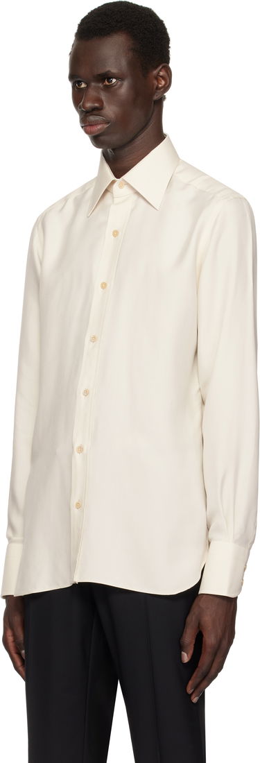 Košeľa Tom Ford TOM FORD Silk Twill Slim Fit Shirt Béžová | HSBC01-SUS02, 3