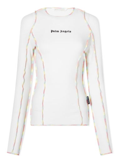 Tričko Palm Angels Rainbow Stitching Fitted Top Biela | PWAB025S23JER0010110