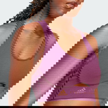 Podprsenka adidas Performance by Stella McCartney TrueStrength Medium-Support Bra Fialová | IK9087, 5