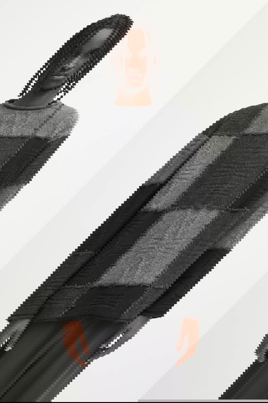 Sveter ADER ERROR Patchwork Textured Knit Sweater with Exposed Stitching Rôznofarebný | BO01FWKT0301BK, 0