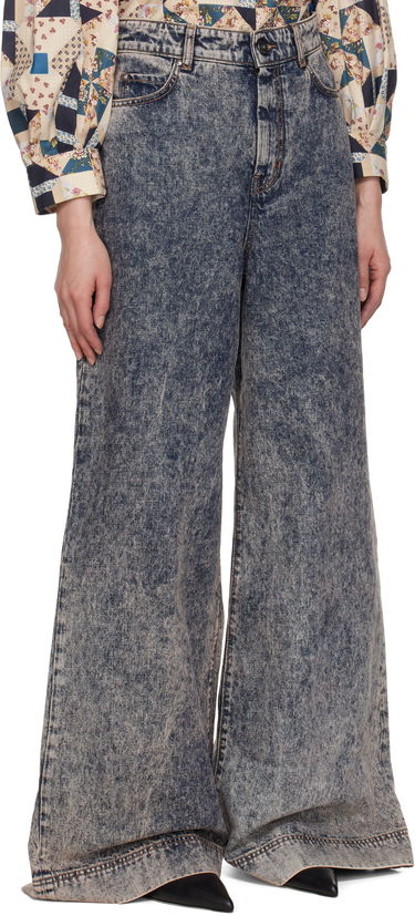 Džínsy Max Mara Weekend Max Mara Pallore Acid Wash Wide Leg Jeans Modrá | 2515181041600, 1