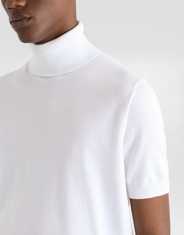 Sveter Dolce & Gabbana Dolce & Gabbana Short-Sleeved Cotton Turtleneck Biela | GXW49TJBCFVW0001, 3