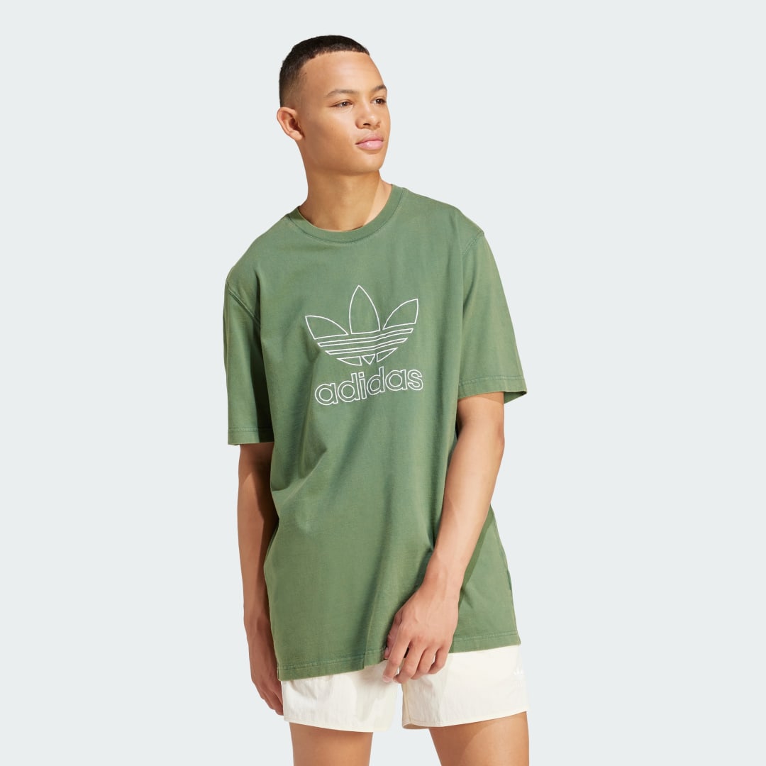 Tričko adidas Originals Adicolor Outline Trefoil Tee Zelené | IR7993, 0