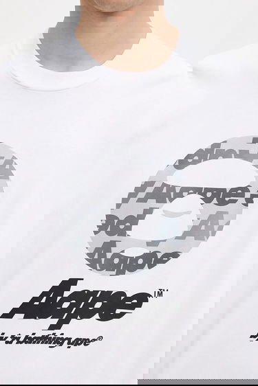 Tričko AAPE by A Bathing Ape AAPE Basic Print T-Shirt Biela | AAPTEM1639XXO, 3