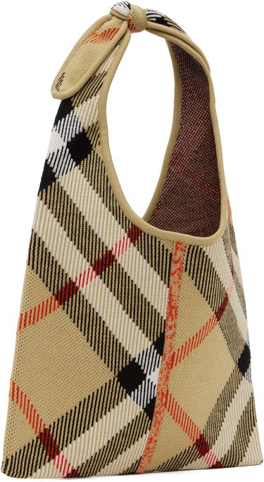 Kabelka Burberry Burberry Check Tie Knit Tote Béžová | 8110029, 2