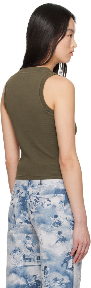 Tielko Off-White Off-White Stamp Rib Tank Top Zelené | OWAD236S25JER0015401, 2
