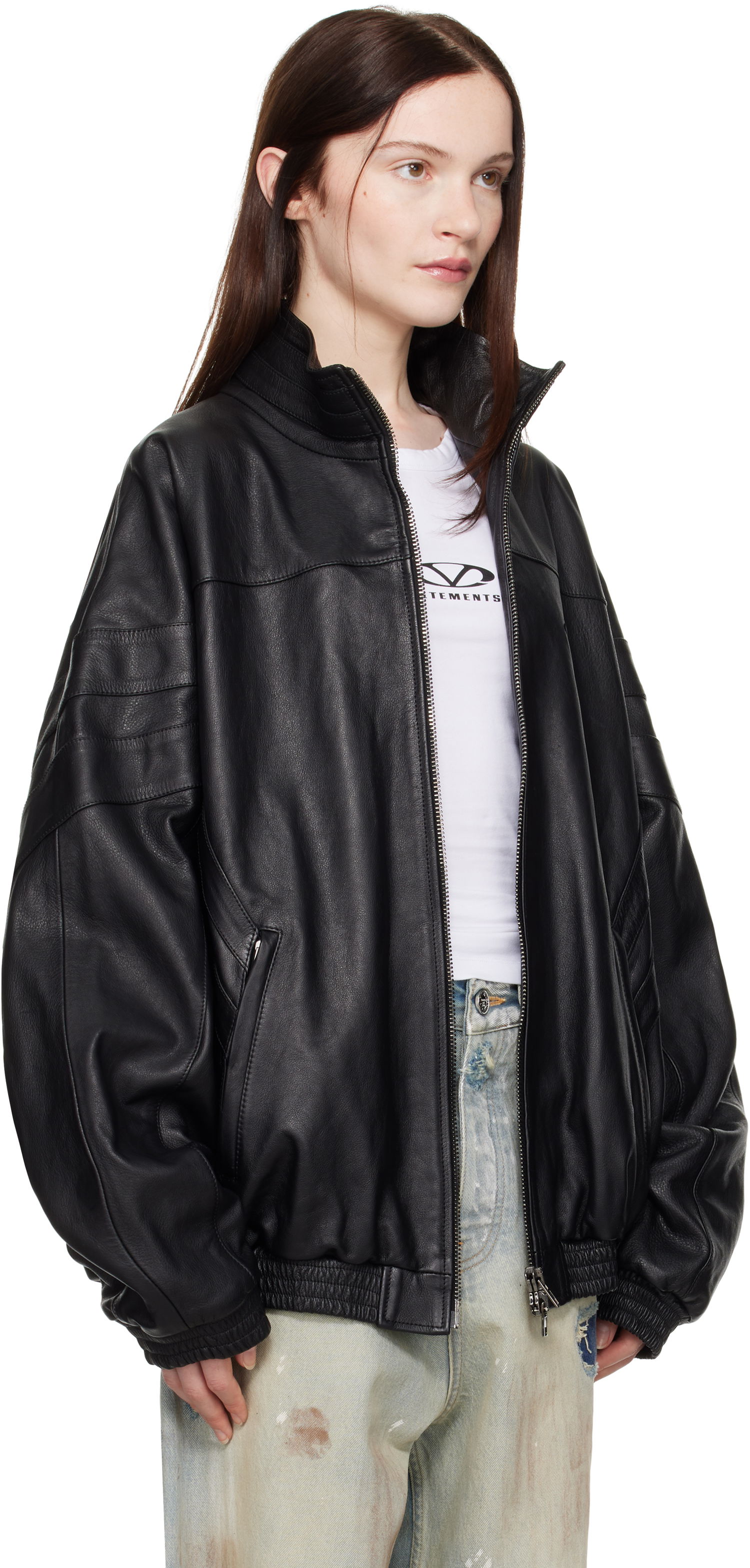 Bomber bunda VETEMENTS Vetements Tracksuit Leather Jacket Čierna | UA66JA280B, 1