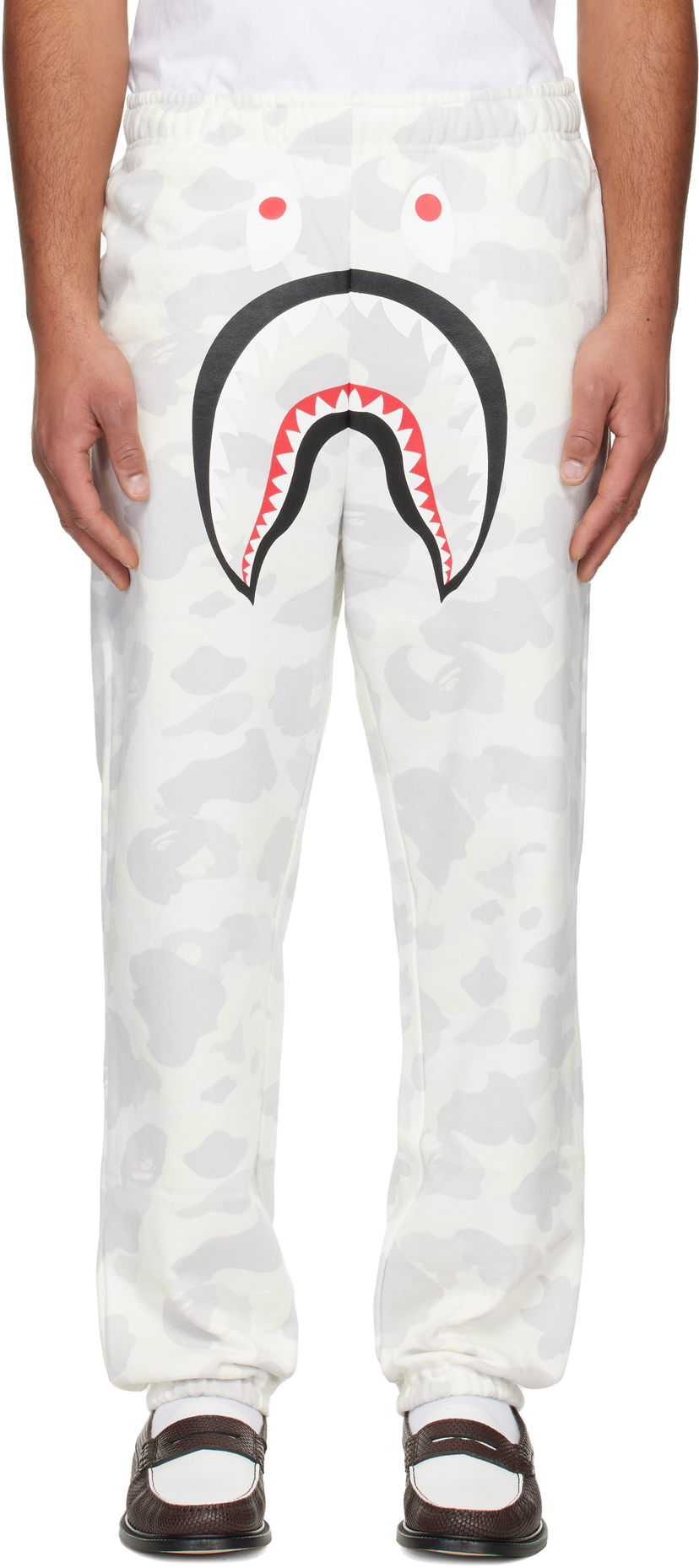 Tepláky BAPE City Camo Shark Relaxed Fit Sweatpants Biela | 001PTL801312M