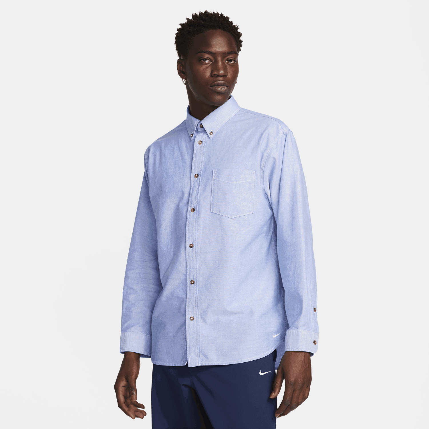 Košeľa Nike Life Long-Sleeve Oxford Button-Down Shirt Modrá | FN3125-101, 1