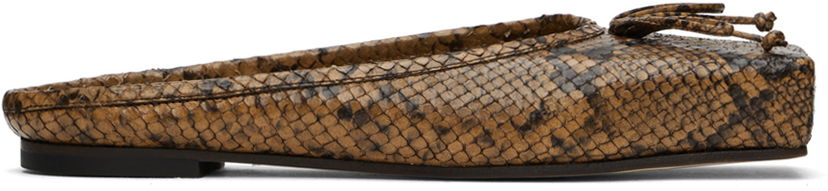 Tenisky a topánky Jacquemus JACQUEMUS La Casa Snakeskin Tassel Ballerina Flats Hnedá | 24H233FO013-4308