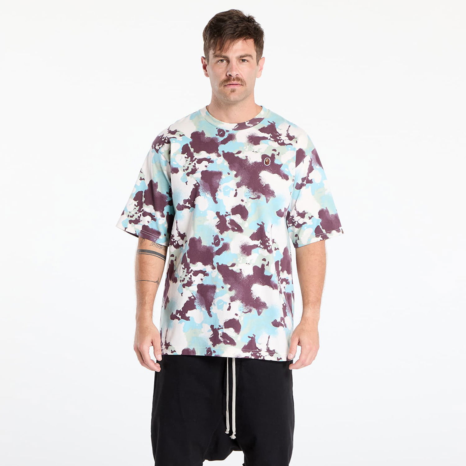 Tričko BAPE A BATHING APE Map Camo Ape Head One Point T-Shirt Rôznofarebný | 001CSL301001MMUL, 0