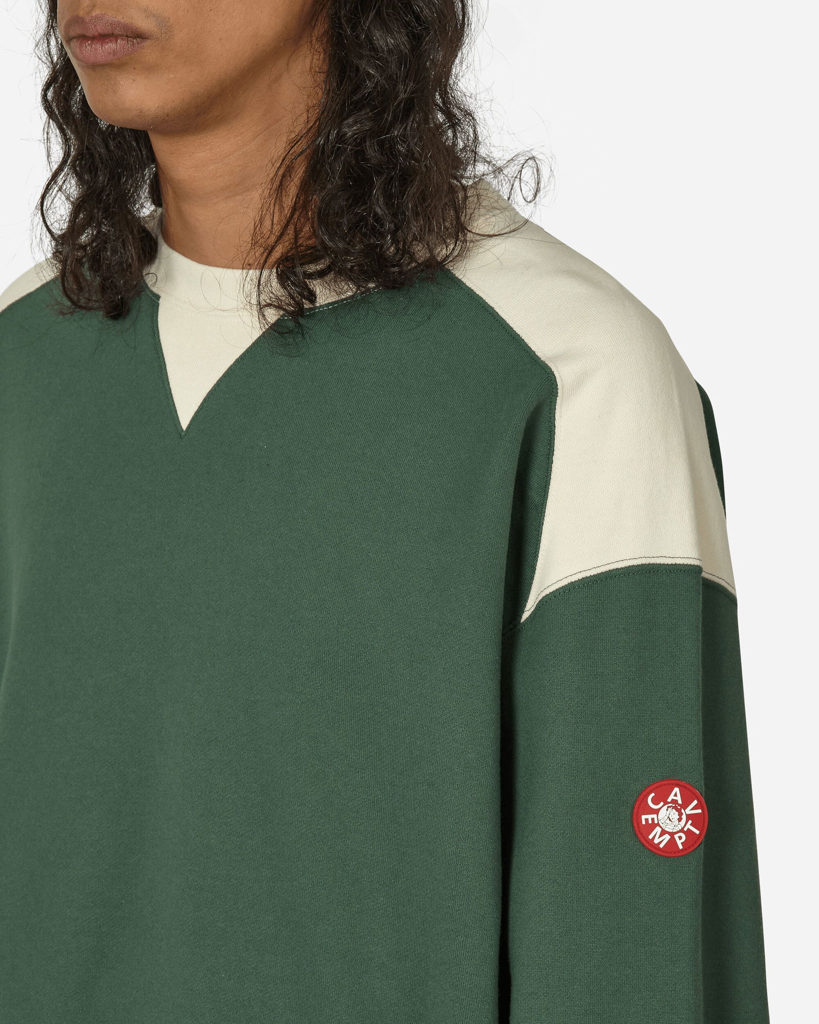 Panel Shoulder Crewneck Sweatshirt Green